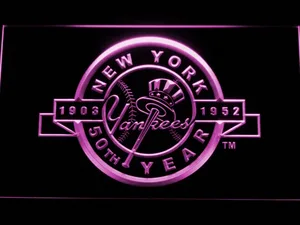 New York Yankees 50th Anniversary Logo LED Neon Sign - Legacy Edition