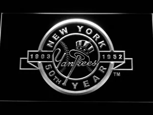 New York Yankees 50th Anniversary Logo LED Neon Sign - Legacy Edition