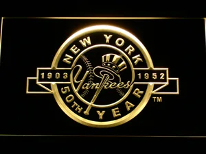 New York Yankees 50th Anniversary Logo LED Neon Sign - Legacy Edition