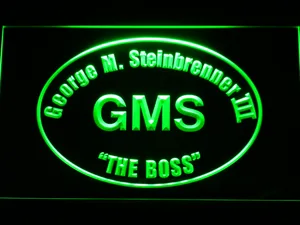 New York Yankees George Steinbrenner Memorial Patch LED Neon Sign - Legacy Edition