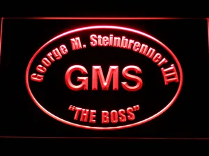 New York Yankees George Steinbrenner Memorial Patch LED Neon Sign - Legacy Edition