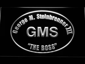 New York Yankees George Steinbrenner Memorial Patch LED Neon Sign - Legacy Edition
