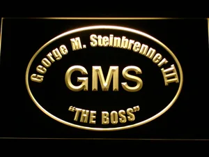 New York Yankees George Steinbrenner Memorial Patch LED Neon Sign - Legacy Edition