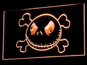 Nightmare Before Christmas Jack Skellington Head LED Neon Sign