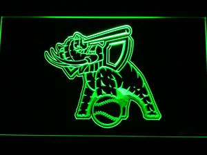 Oakland Athletics 1999 Turn Ahead the Clock Elephant Logo LED Neon Sign - Legacy Edition