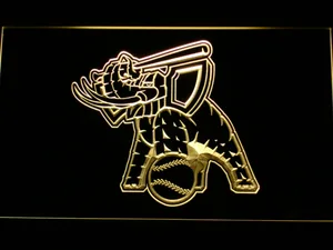 Oakland Athletics 1999 Turn Ahead the Clock Elephant Logo LED Neon Sign - Legacy Edition