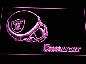 Oakland Raiders Coors Light Helmet LED Neon Sign