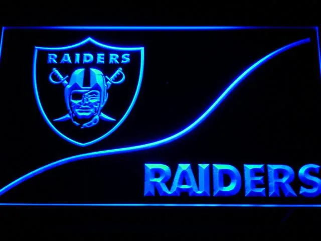 Oakland Raiders Split LED Neon Sign
