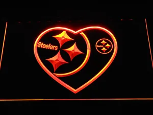 Pittsburgh Steelers Heart LED Neon Sign