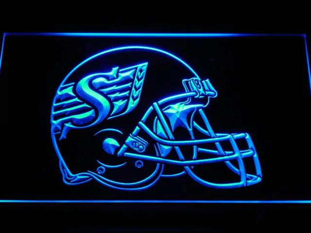 Saskatchewan Roughriders Helmet LED Neon Sign - Legacy Edition