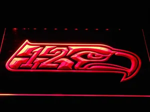 Seattle Seahawks #12 Hawk Head LED Neon Sign