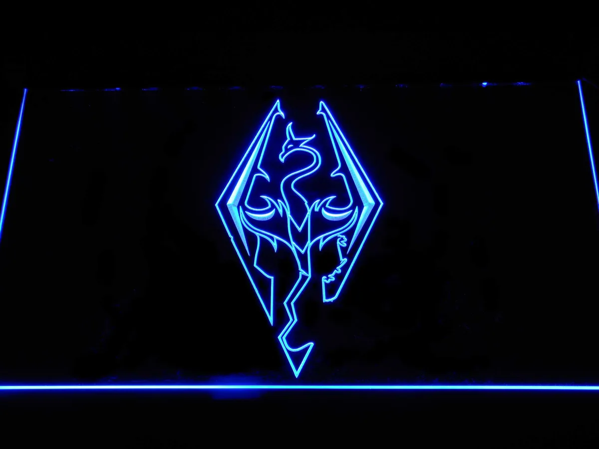 Skyrim Dragon Logo LED Neon Sign