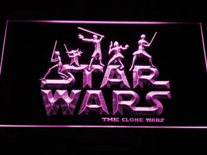 Star Wars The Clone Wars Silhouettes LED Neon Sign