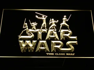Star Wars The Clone Wars Silhouettes LED Neon Sign