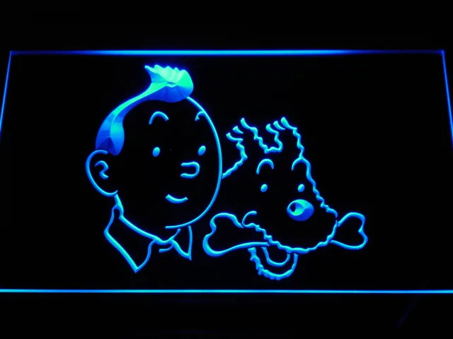 The Adventures of Tintin Tintin and Snowy LED Neon Sign