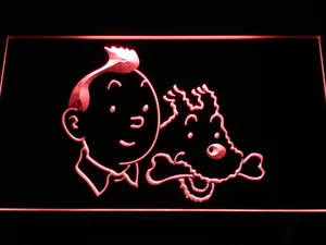 The Adventures of Tintin Tintin and Snowy LED Neon Sign