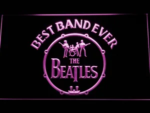 The Beatles Logo in Bass Drum Best Band Ever LED Neon Sign