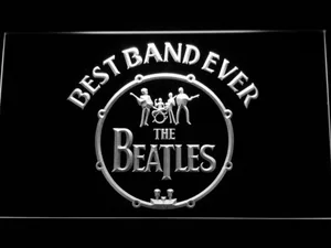 The Beatles Logo in Bass Drum Best Band Ever LED Neon Sign