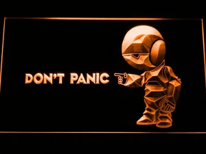 The Hitchhiker's Guide To The Galaxy Don't Panic LED Neon Sign