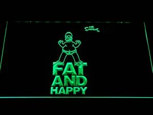 The Simpsons Fat and Happy LED Neon Sign