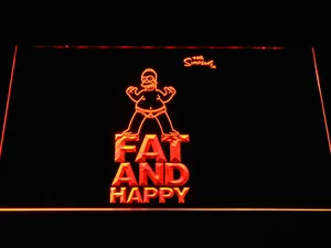 The Simpsons Fat and Happy LED Neon Sign