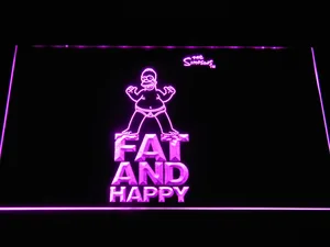 The Simpsons Fat and Happy LED Neon Sign