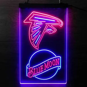 Atlanta Falcons Blue Moon Neon-Like LED Sign