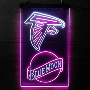 Atlanta Falcons Blue Moon Neon-Like LED Sign