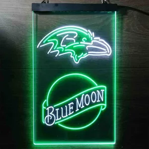 Baltimore Ravens Blue Moon Neon-Like LED Sign