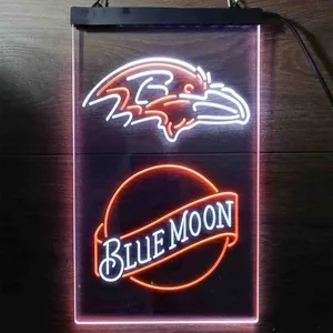 Baltimore Ravens Blue Moon Neon-Like LED Sign