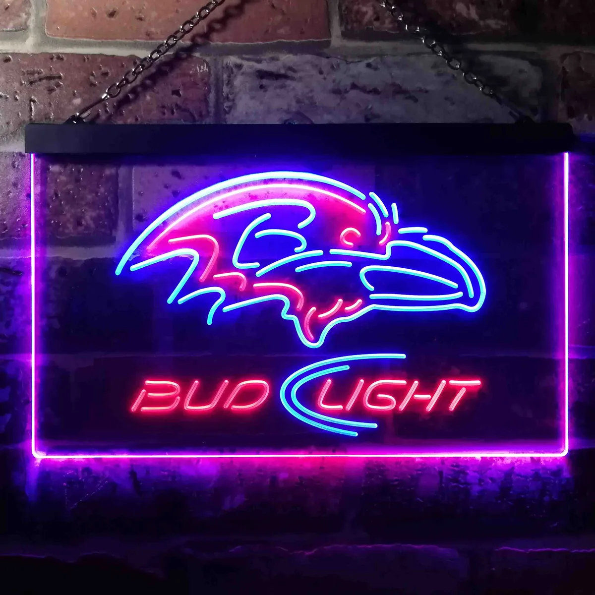 Baltimore Ravens Bud Light Neon-Like LED Sign