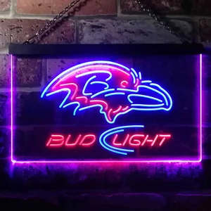 Baltimore Ravens Bud Light Neon-Like LED Sign