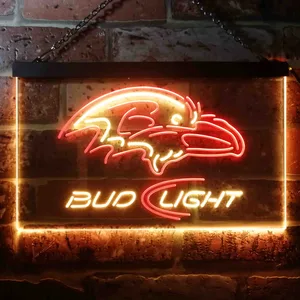 Baltimore Ravens Bud Light Neon-Like LED Sign