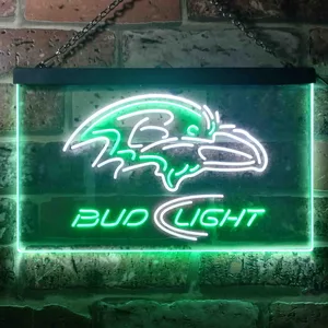 Baltimore Ravens Bud Light Neon-Like LED Sign