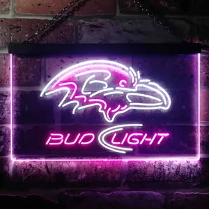 Baltimore Ravens Bud Light Neon-Like LED Sign