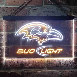 Baltimore Ravens Bud Light Neon-Like LED Sign