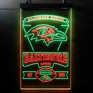 Baltimore Ravens EST 1996 Neon-Like LED Sign
