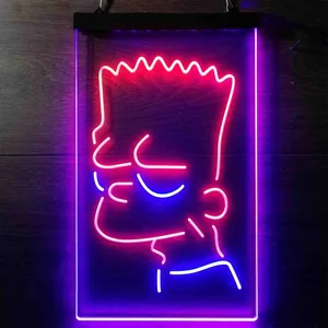 Bart Simpson Head Neon-Like LED Sign