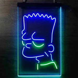 Bart Simpson Head Neon-Like LED Sign
