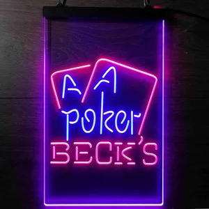 Beck's Poker Neon-Like LED Sign