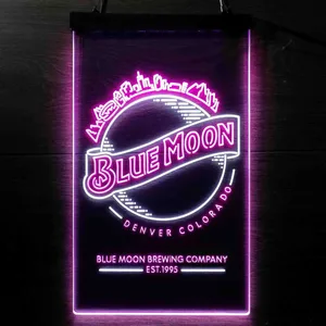 Blue Moon Denver Colorado Neon-Like LED Sign