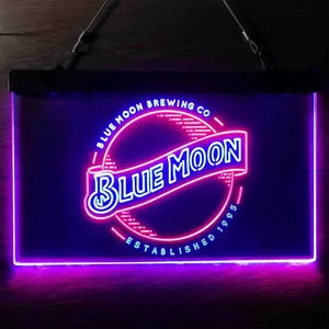 Blue Moon Logo Neon-Like LED Sign