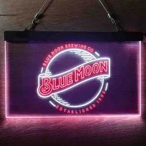 Blue Moon Logo Neon-Like LED Sign