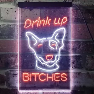 Bud Light Drink Up Dog Neon-Like LED Sign