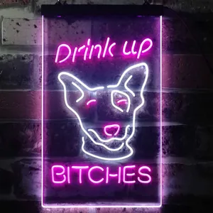 Bud Light Drink Up Dog Neon-Like LED Sign