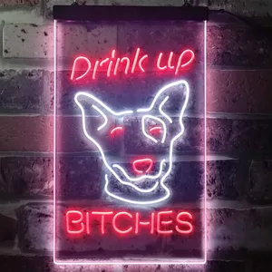 Bud Light Drink Up Dog Neon-Like LED Sign