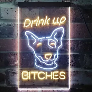 Bud Light Drink Up Dog Neon-Like LED Sign