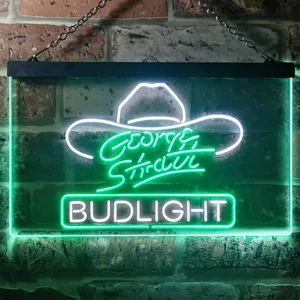 Bud Light George Strait Hat Neon-Like LED Sign