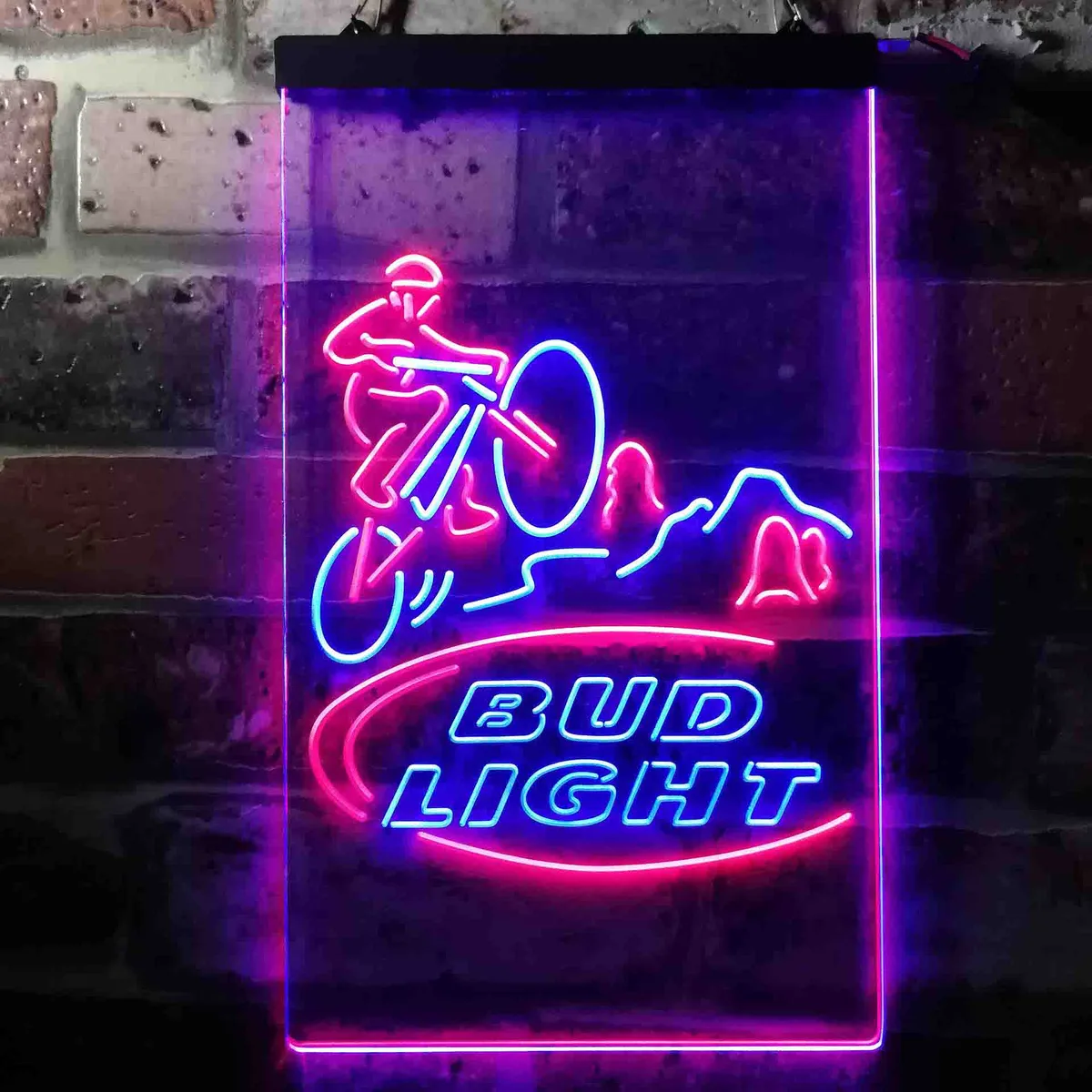 Bud Light Mountain Bike Neon-Like LED Sign