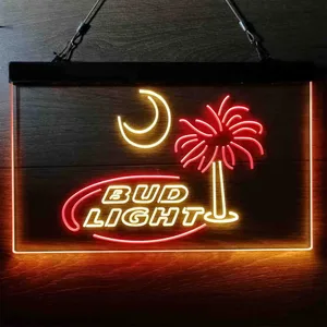 Bud Light Palm Tree with Moon Neon-Like LED Sign